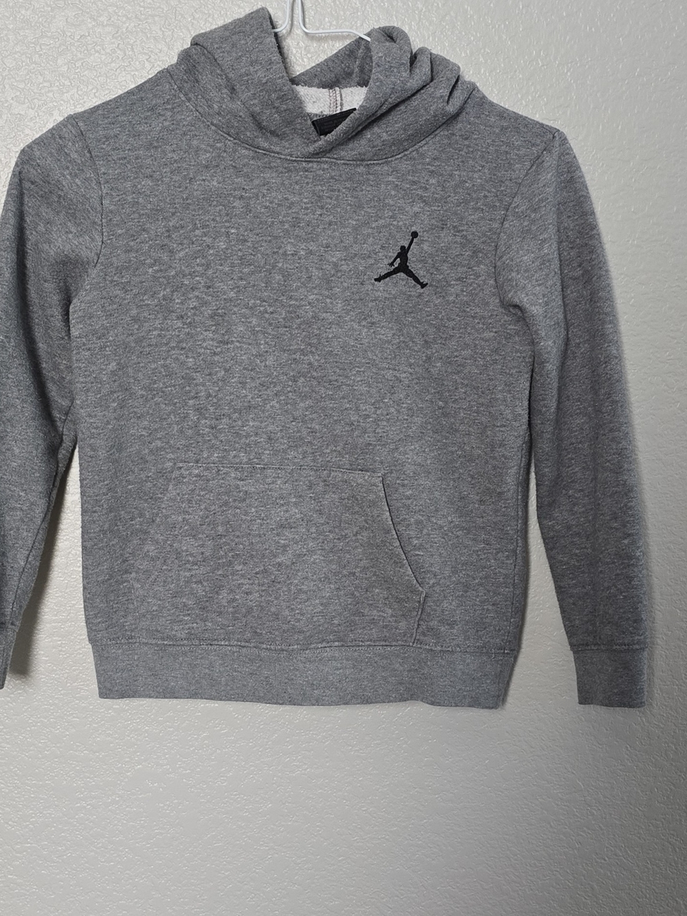 Jordan Gray Kids Pullover Hoodie with Black Jumpman